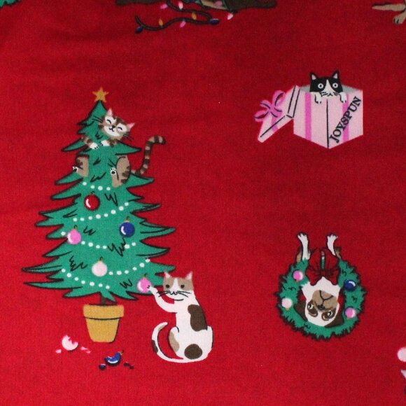 Joyspun L-XL Large - XLarge Short Sleeve Dogs & Cats Christmas Gown With Pockets - Picture 8 of 12
